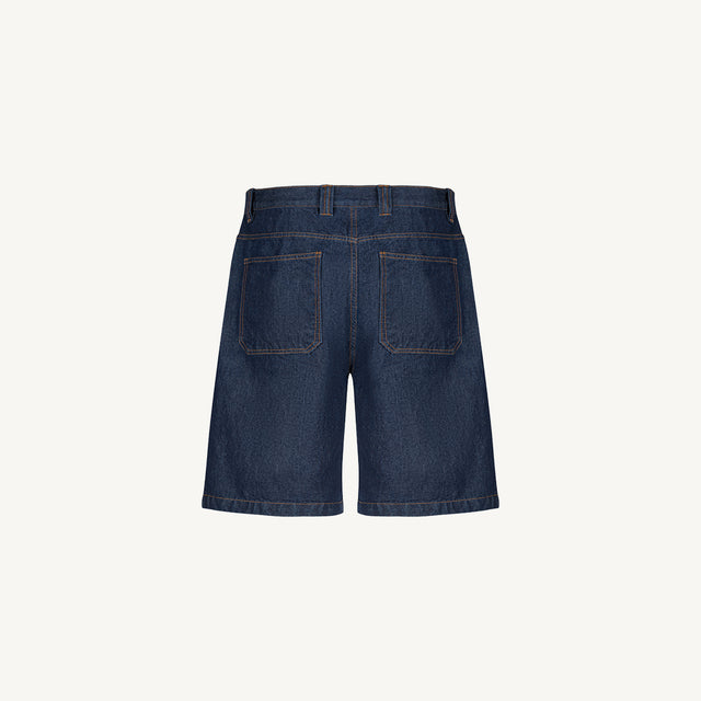 Raw Indigo Loose Fit Denim Shorts.