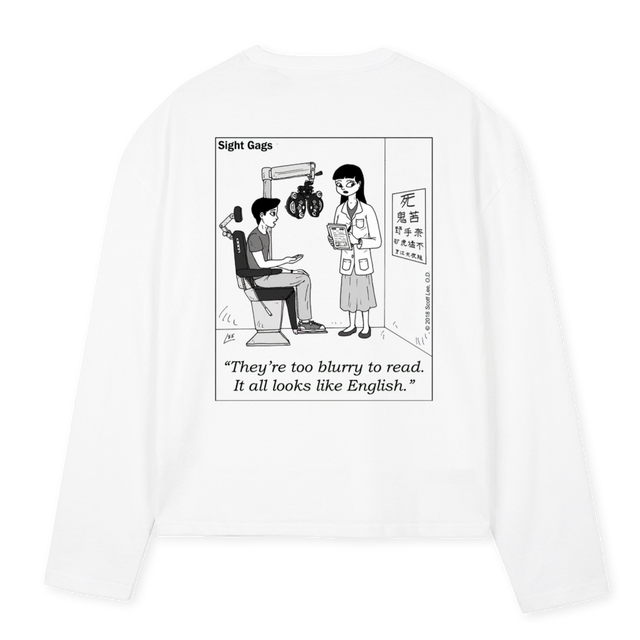 ENGLISH White Oversized Boxy LS Tee.