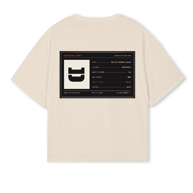 IDPAINTEECRM Natural Oversized Boxy Tee.