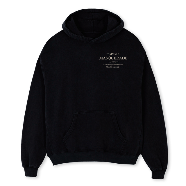 TIMELESS DISP Black Oversized Hoodie.