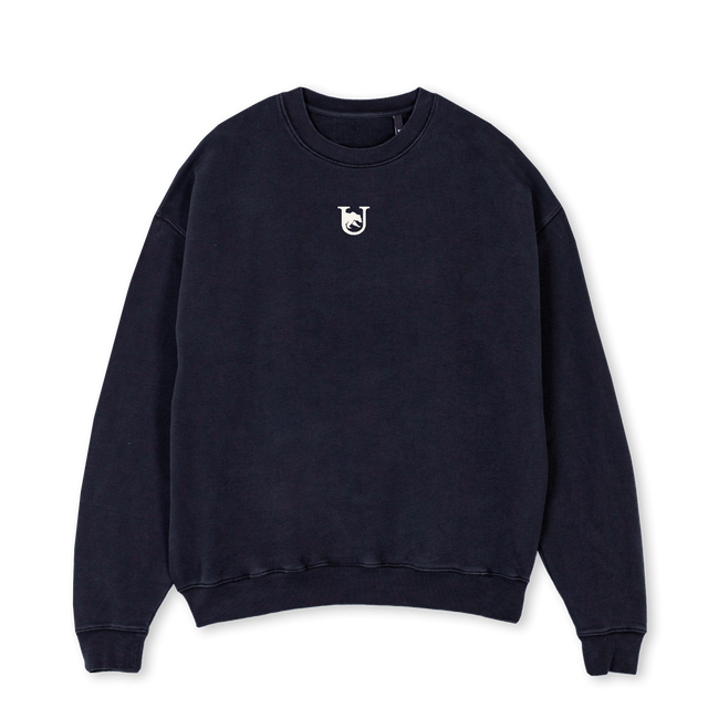 MOUSWEATER Vintage Black Oversized Crewneck Sweater.