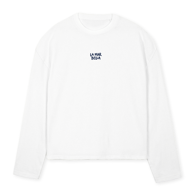 MARINA EL PUERTOLS White Oversized Boxy LS Tee.