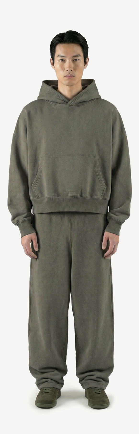 Vintage Olive Oversized Boxy Hoodie.