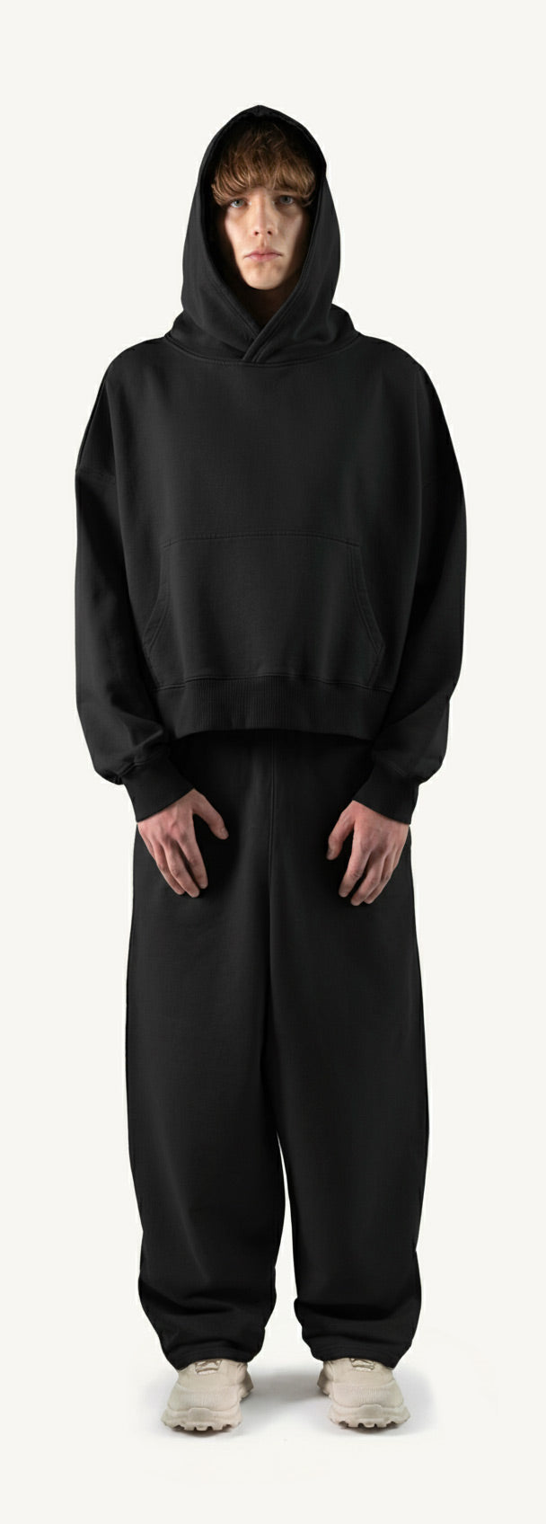 Black Oversized Boxy Hoodie.