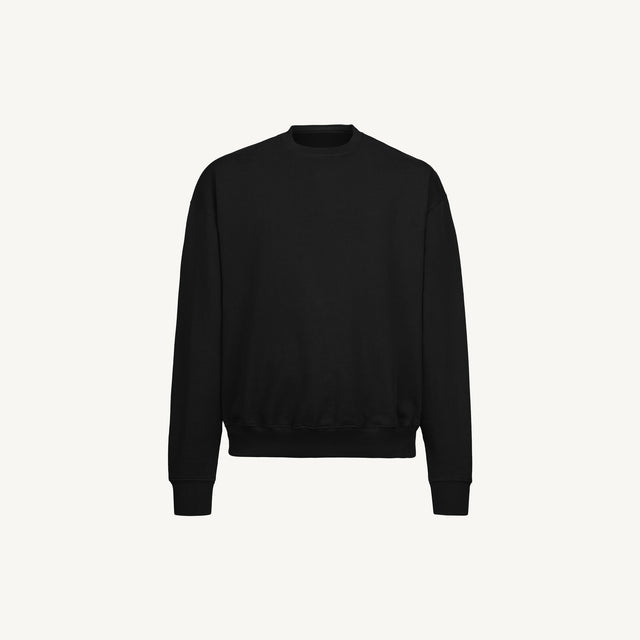 Black Oversized Crewneck Sweater.