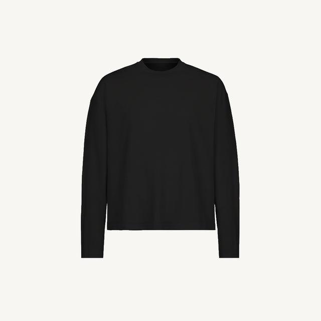 Black Oversized Boxy LS Tee.