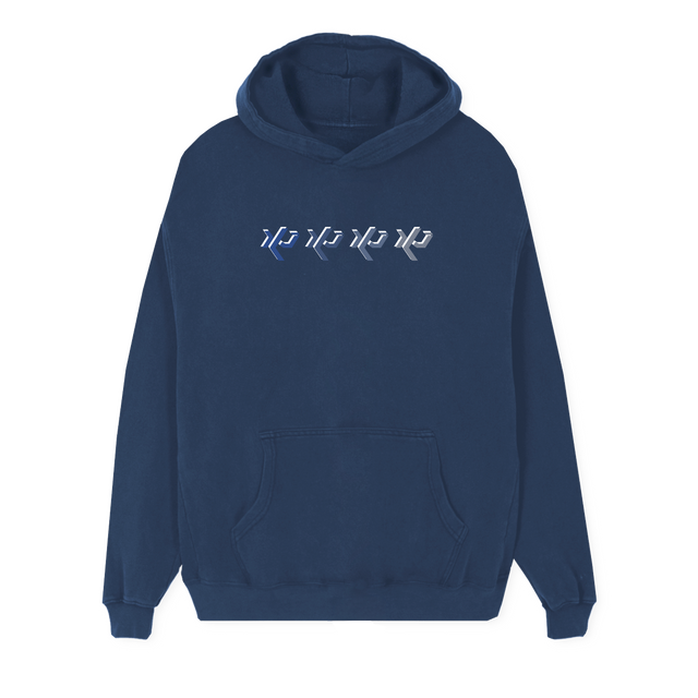 KYUBLUE Navy Blue Regular Hoodie.