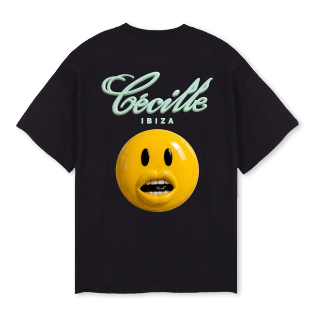 CECILLEYELLOW Black Oversized Tee.