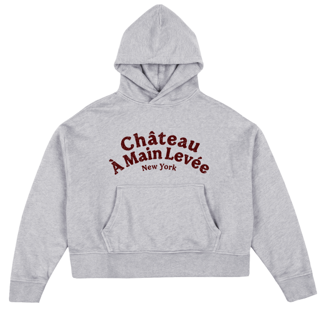 CHATEAULEVVEE Light Grey Marl Oversized Boxy Hoodie.