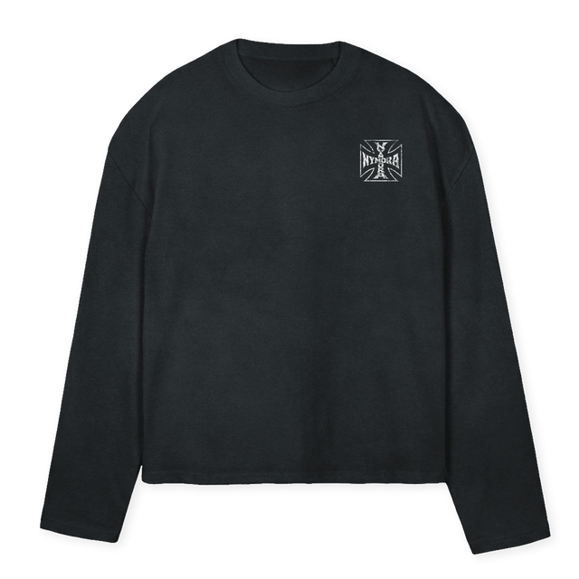 AAAAOBLSTEEVB Vintage Black Oversized Boxy LS Tee.