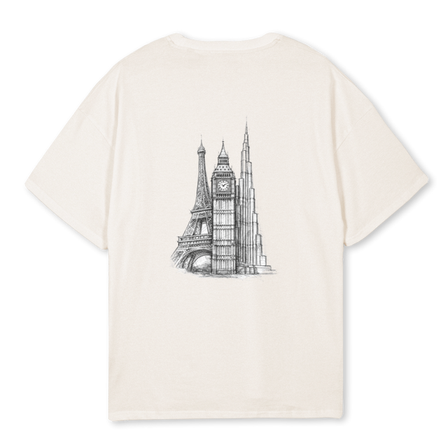 EDIFICIOS Vintage White Oversized Tee.