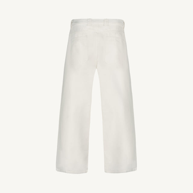 Ivory Relaxed Straight Canvas Pants.