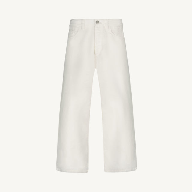 Ivory Relaxed Straight Canvas Pants.
