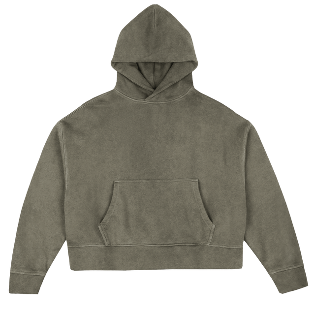 JCHOODIE Vintage Olive Oversized Boxy Hoodie.