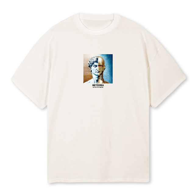 ROBOTOVERSIZED Vintage White Oversized Tee.
