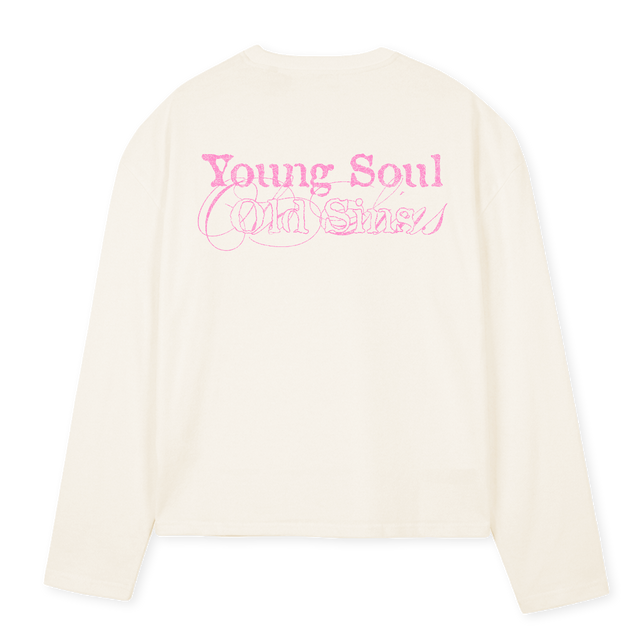SOCIALCLUBBXLSVWHITE Vintage White Oversized Boxy LS Tee.