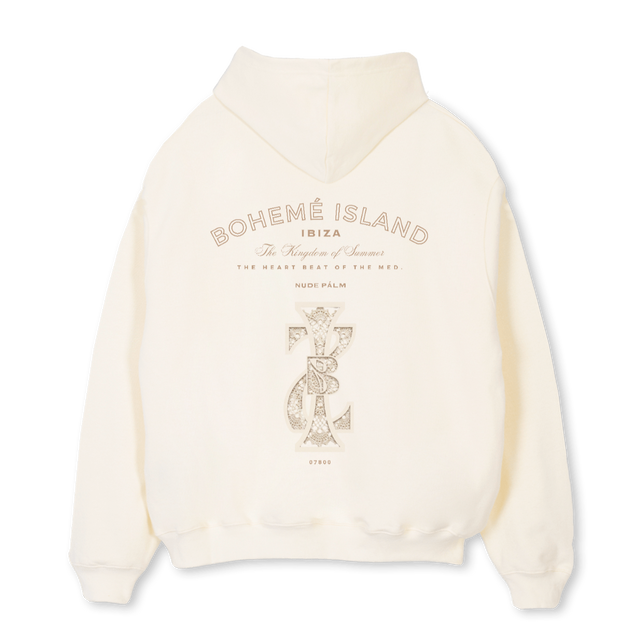 CROCHETLACEIBZ Cream Oversized Hoodie.