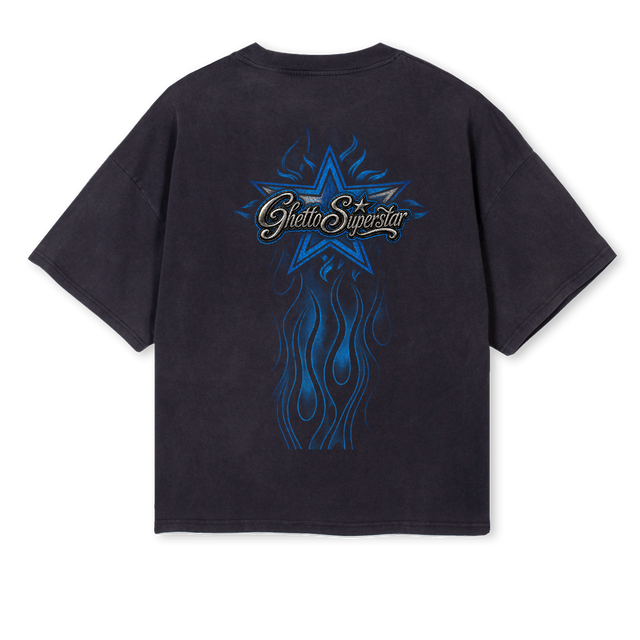 GHETTO Vintage Black Oversized Boxy Tee.