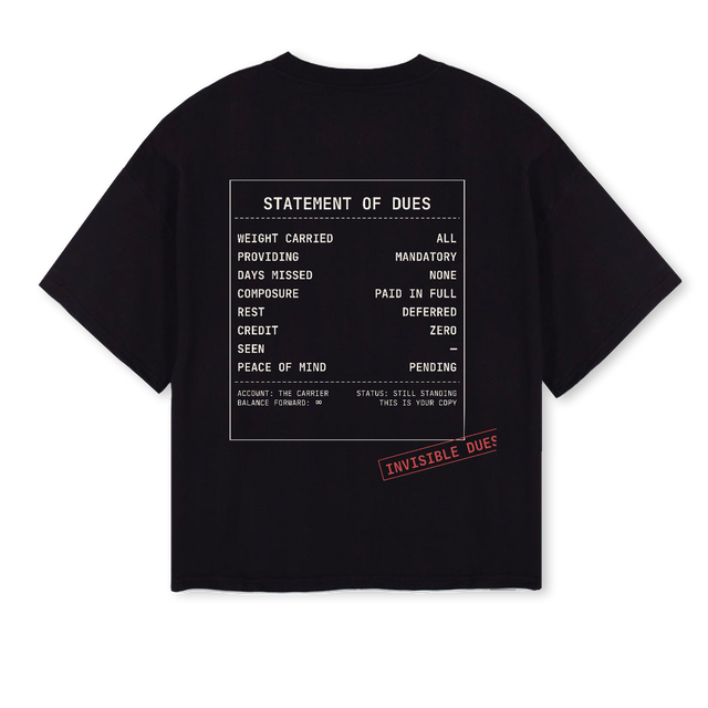 IDBLKSTMTTEE Black Oversized Boxy Tee.