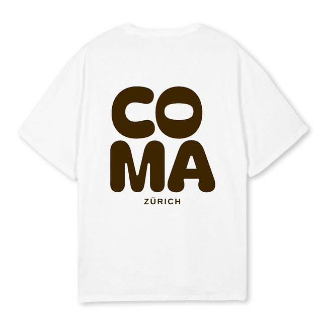 COMA SHORTSLEEVE BWN White Oversized Tee.