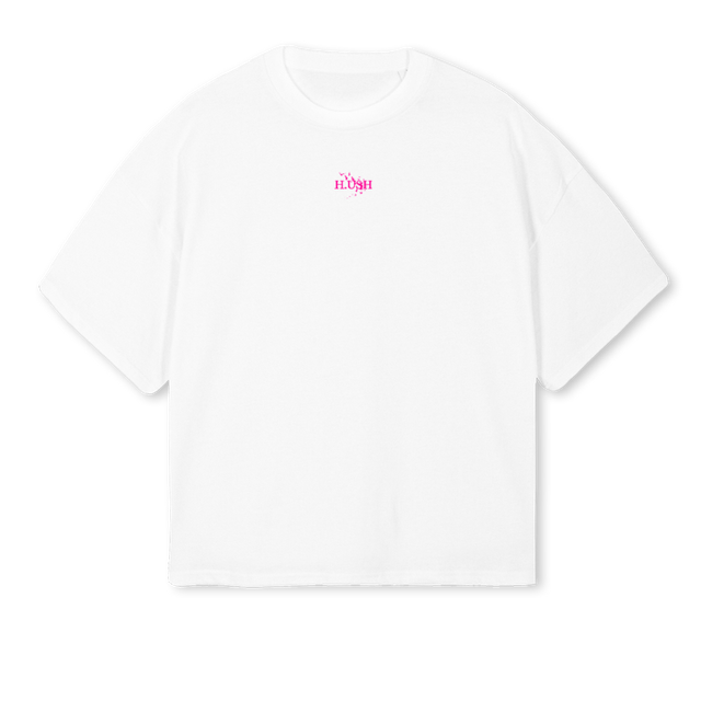 HUSH COLOMBE White Oversized Boxy Tee.