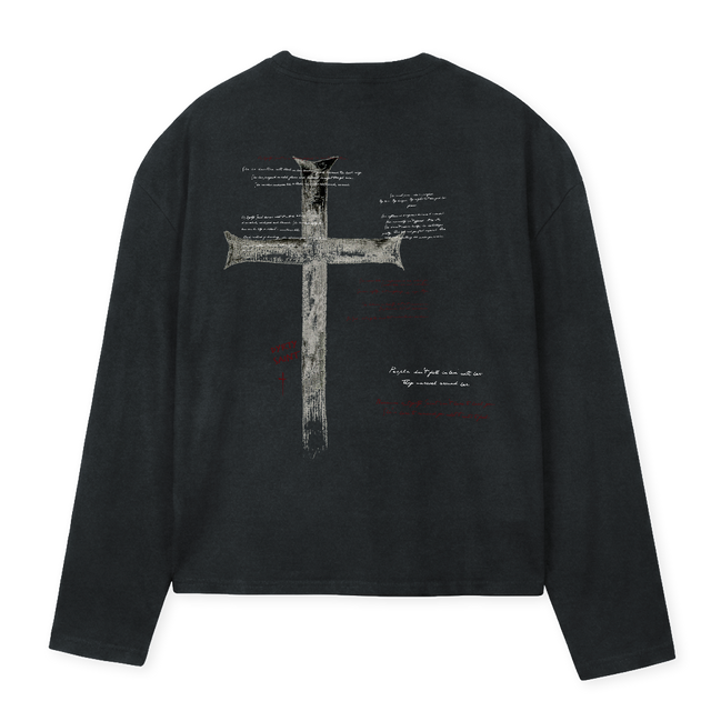 DSLS Vintage Black Oversized Boxy LS Tee.