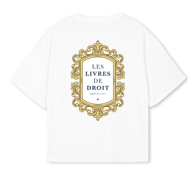 LAWBOOKS White Oversized Boxy Tee.