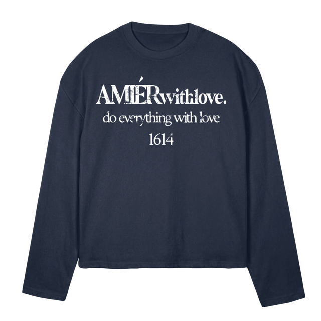 ONESIXFOURTEE Navy Blue Oversized Boxy LS Tee.