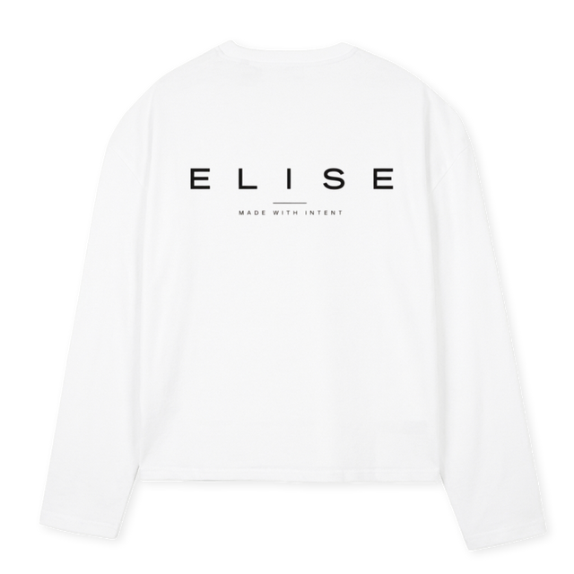 WHTEEBLWR White Oversized Boxy LS Tee.