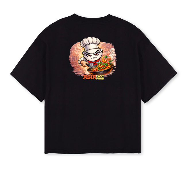 CHEF Black Oversized Boxy Tee.