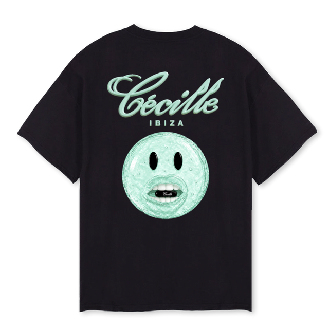 CECILLEWATER Black Oversized Tee.