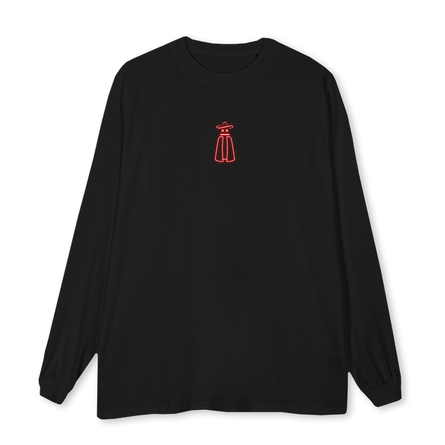 LEICESTER Black Oversized LS Tee.