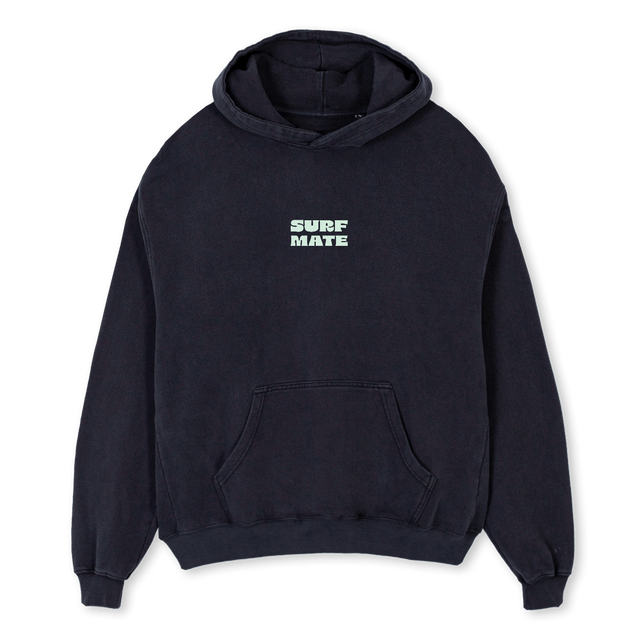 SURFMATEHOODIEOG Vintage Black Oversized Hoodie.