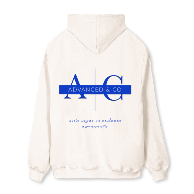 BLUEVWHITEZIPPER Vintage White Regular Zipped Hoodie.
