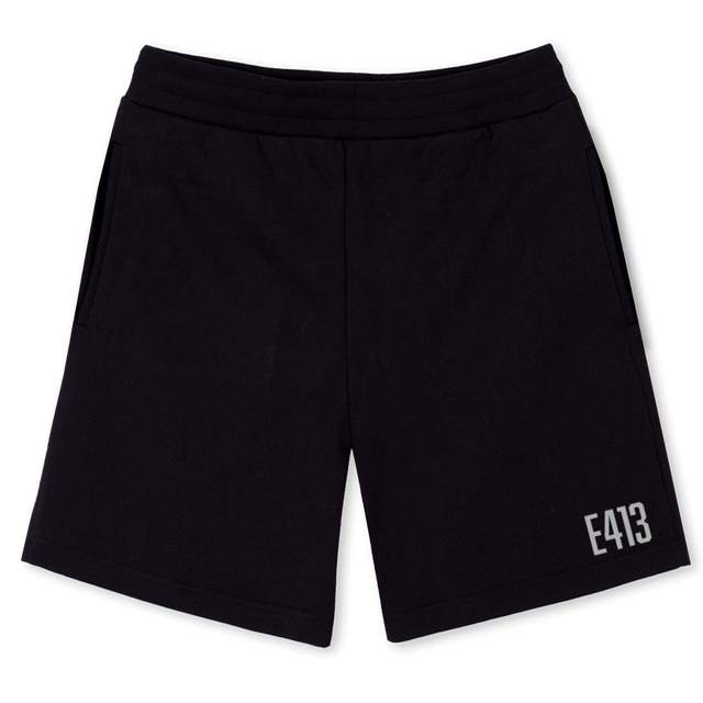 ELITEETE Black Relaxed Sweatshorts.