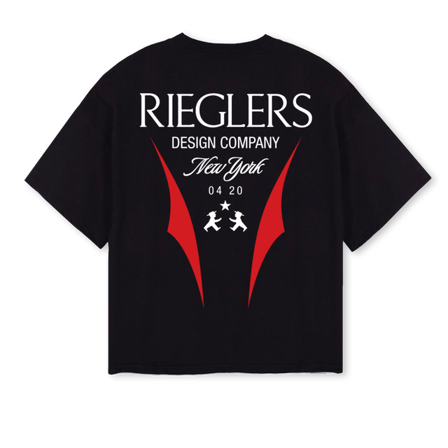 NEWYORKVERSIONBETA Black Oversized Boxy Tee.