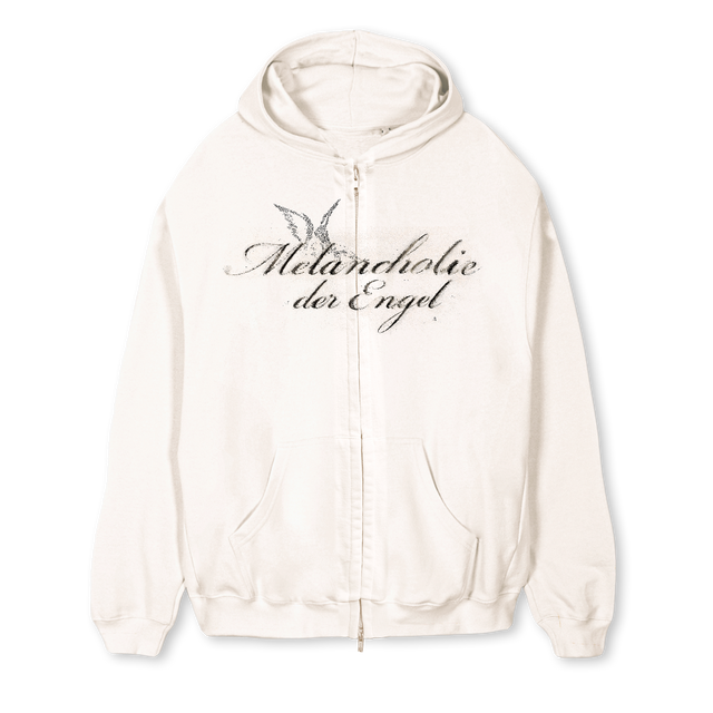 ANGELSSBONE Vintage White Regular Zipped Hoodie.