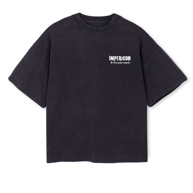 IMPERICON Vintage Black Oversized Boxy Tee.