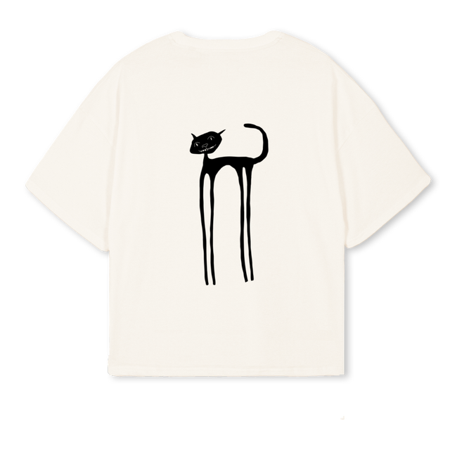 LIQUID OVER LIGH Vintage White Oversized Boxy Tee.