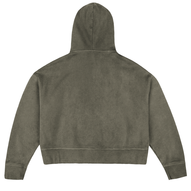 RIOANDRE Vintage Olive Oversized Boxy Hoodie.