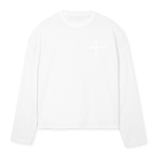 WWWWWWWW White Oversized Boxy LS Tee.