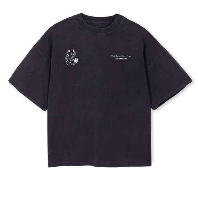 HITTHEWALLTSHIRT Vintage Black Oversized Boxy Tee.