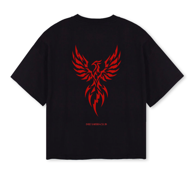 DREAMERS FENIXADA Black Oversized Boxy Tee.