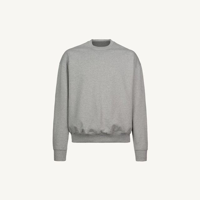 Grey Marl Oversized Crewneck Sweater Mockups.