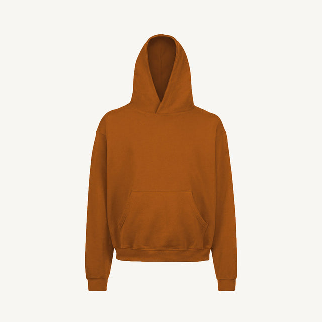 18-1142 TCX Leather Brown Oversized Hoodie.