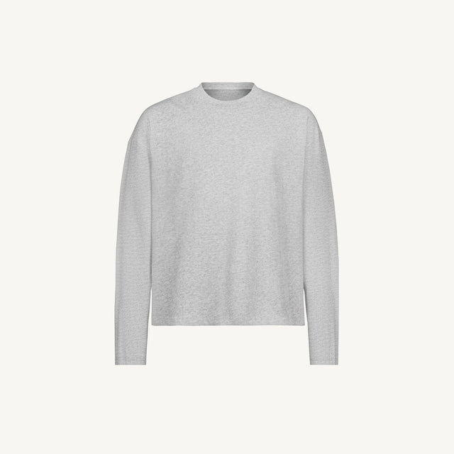 Light Grey Marl Oversized Boxy LS Tee.