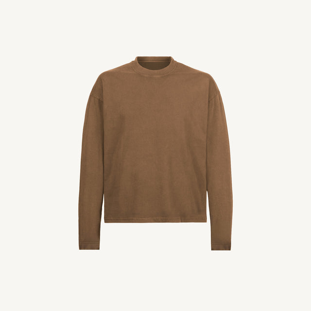 Vintage Tan Oversized Boxy LS Tee.
