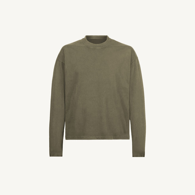 Vintage Olive Oversized Boxy LS Tee.