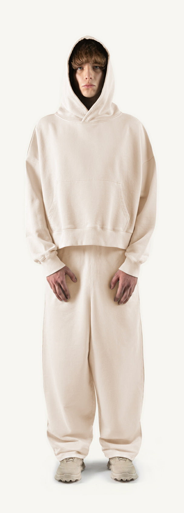 Natural Straight-Leg Baggy Sweatpants.