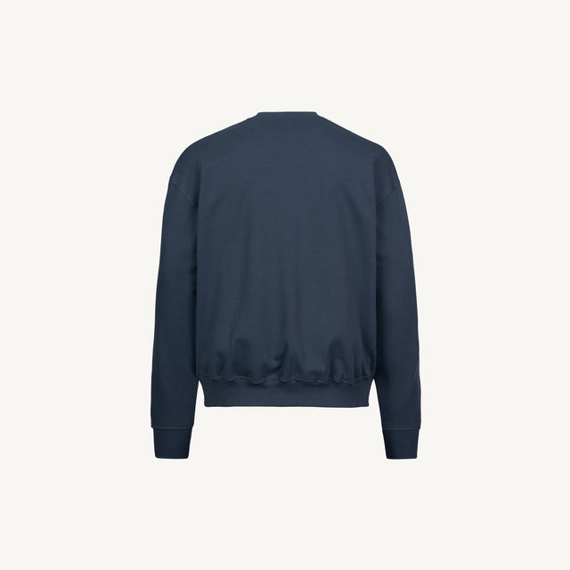 Navy Blue Oversized Crewneck Sweater.